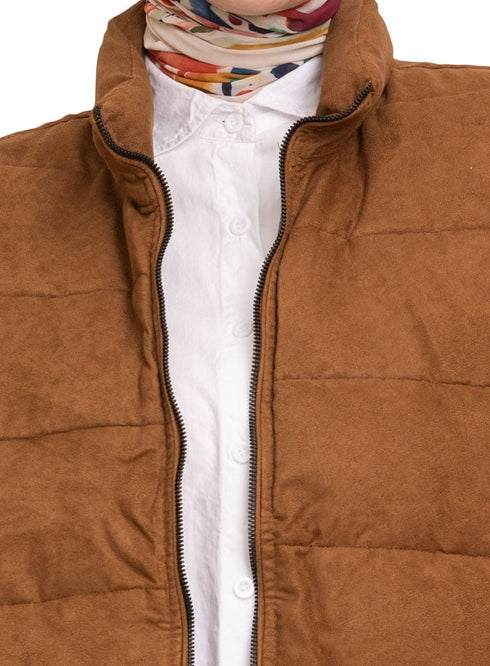 Coffee Velvet Vest - Design 1 - Khotwh